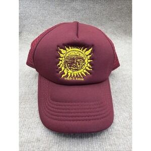 Sublime Sun Face Trucker Hat Red Mesh Snapback Band Cap 2022 Licensed